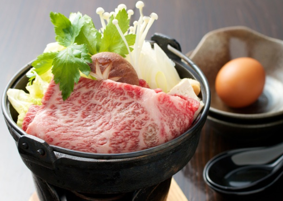 熊野牛サーロインのすき焼き