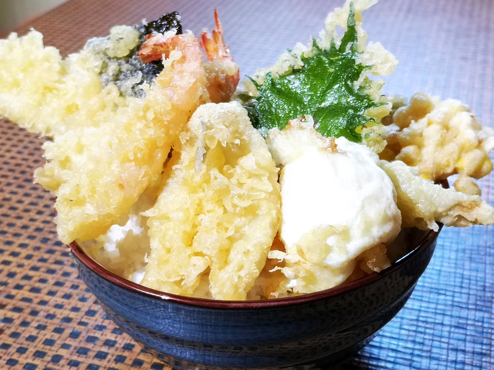上天丼 (汁物付き)